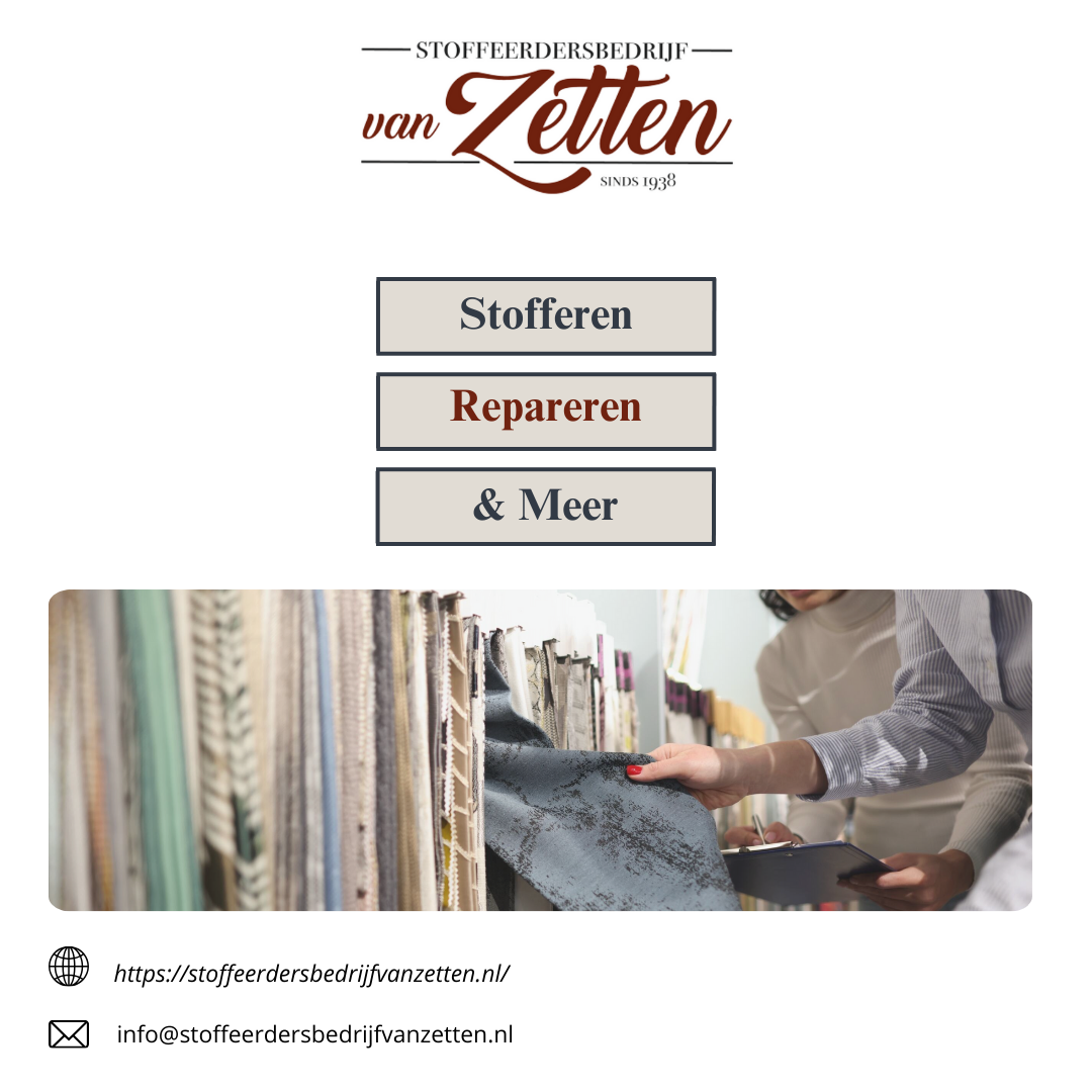 Herstelde vintage leren bank door Stoffeerdersbedrijf van Zetten in Haarlem.